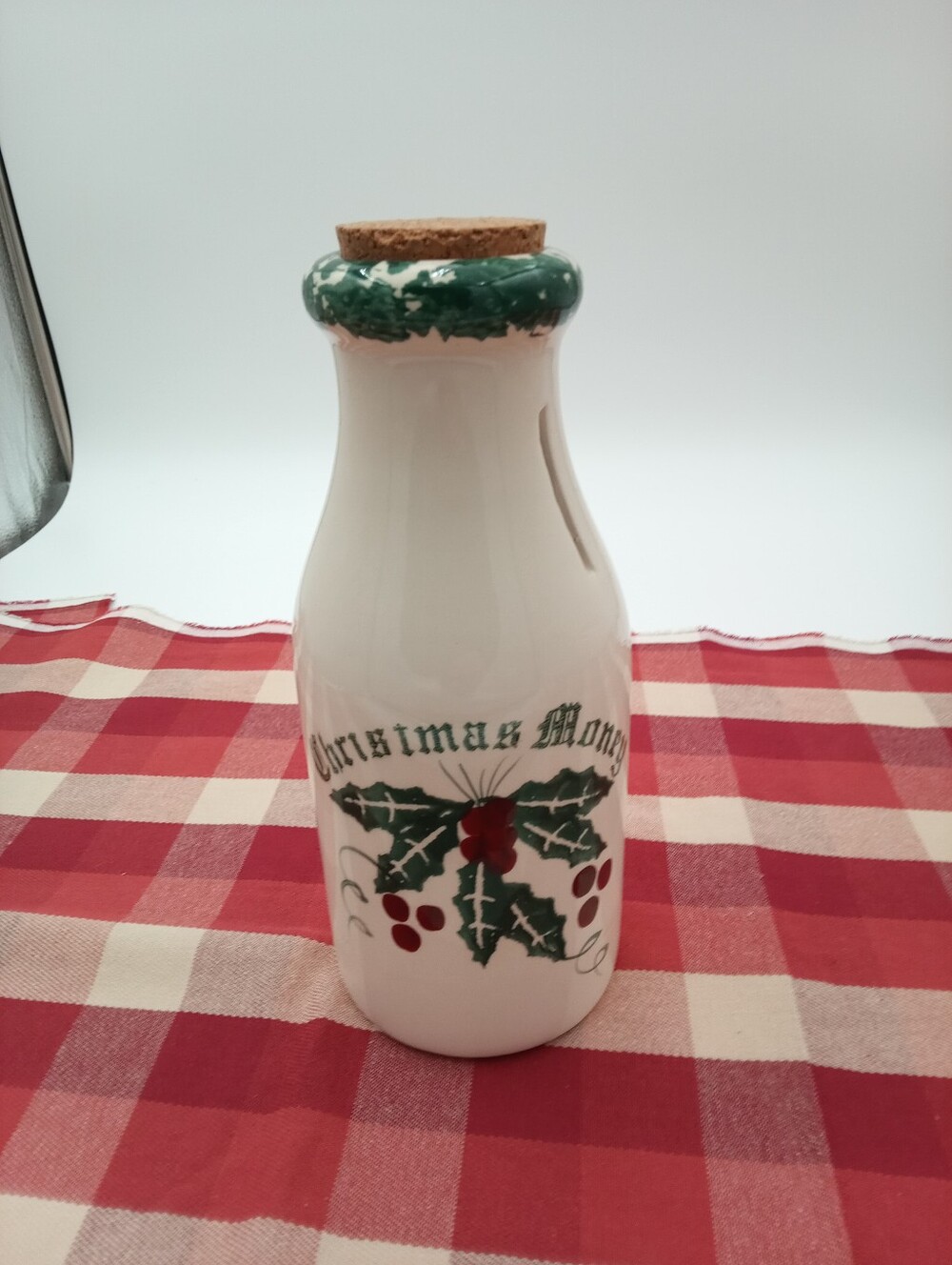 Vintage Christmas Money Crock Bank GUC